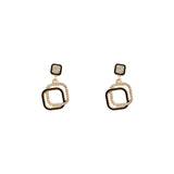 Retro Square Diamond Women Earrings Light All-match High-end