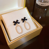 Retro Oval Pearl Earrings High-end Personality
