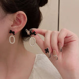Retro Oval Pearl Earrings High-end Personality