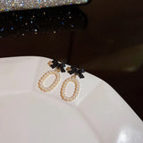 Retro Oval Pearl Earrings High-end Personality