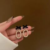 Retro Oval Pearl Earrings High-end Personality