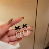 Retro Oval Pearl Earrings High-end Personality
