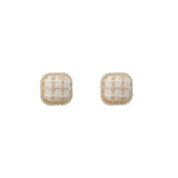 Retro Women Glamour Earrings Velvet Plaid Diamond Earring Niche Sense