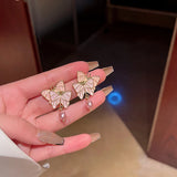 Chinese Style Pearl Butterfly Earrings