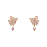 Chinese Style Pearl Butterfly Earrings