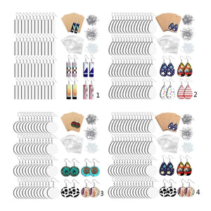 4 Styles Heat Transfer Earrings Sublimation Blanks Ear Plugs Jump Rings