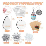 4 Styles Heat Transfer Earrings Sublimation Blanks Ear Plugs Jump Rings