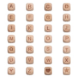 98Pcs/Set Unfinished Natural Wood Beads Undyed Cube Large Hole Beads