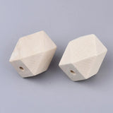 Natural Wooden Beads Faceted Geometric Spacer DIY Jewelry Making Bracelets