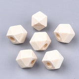 Natural Wooden Beads Faceted Geometric Spacer DIY Jewelry Making Bracelets