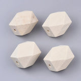 Natural Wooden Beads Faceted Geometric Spacer DIY Jewelry Making Bracelets