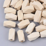 Natural Wooden Beads Faceted Geometric Spacer DIY Jewelry Making Bracelets