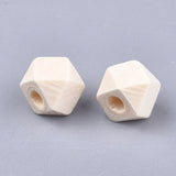 Natural Wooden Beads Faceted Geometric Spacer DIY Jewelry Making Bracelets