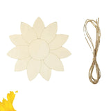 Unfinished Sunflower Wood Cutout Sign with Natural Rope