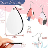 Teardrop Earring Blank Heat Transfer Wire Hook Pendant Craft Supply