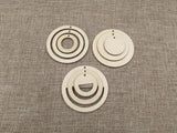 Unfinished Wood Blank Geometric Circle Earring Pendant Jewelry Finding