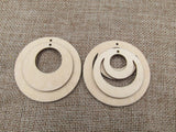Unfinished Wood Blank Geometric Circle Earring Pendant Jewelry Finding