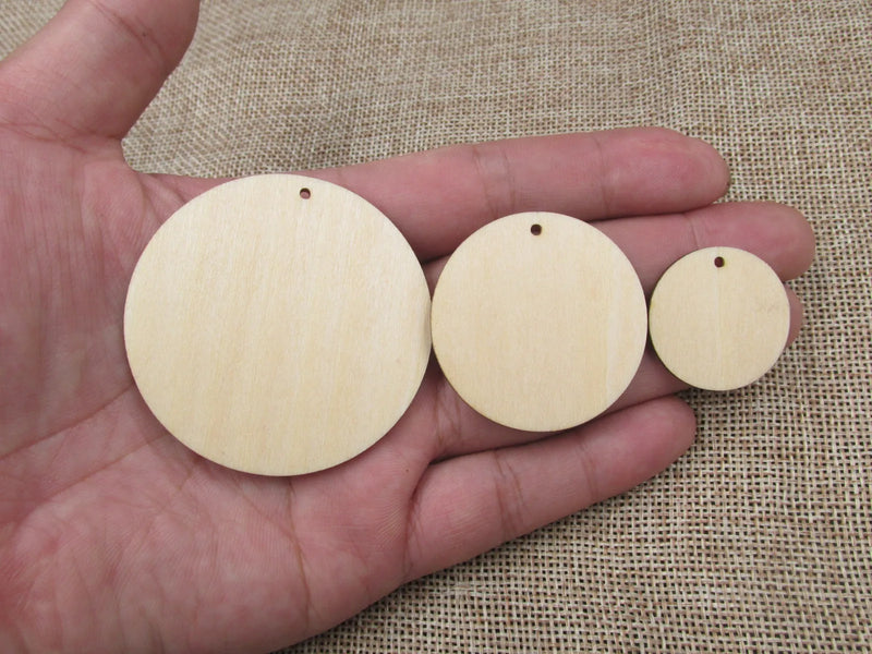 Unfinished Wood Blank Geometric Circle Earring Pendant Jewelry Finding