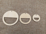 Unfinished Wood Blank Geometric Circle Earring Pendant Jewelry Finding