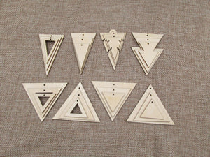 Unfinished Wood Triangle Shape Earring Pendant Jewelry Finding