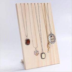 Wood Jewelry Display Stand Necklace Holder Rack for Shop Counter