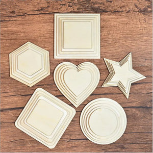 Unfinished Wood Pieces Square for Women Punk Style