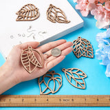 Wooden Leaf Earrings DIY with Hooks and Rings