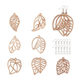 Wooden Leaf Earrings DIY with Hooks and Rings