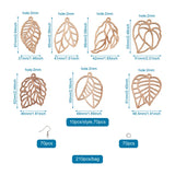 Wooden Leaf Earrings DIY with Hooks and Rings