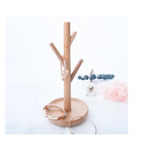 Wooden Tree Earrings Necklace Display Stand Holder