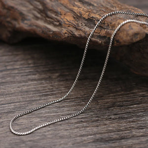 Unibabe S925 Pure Silver 1.2mm Weave Necklace Thai Silver Small Twist Chain