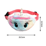 Unicorn Cartoon Plush Shoulder Bag Little Girl Big Eyes Waist Container Coin Pur