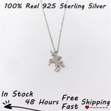 Unicorn Crystal 925 Silver Necklace for Women Men