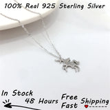 Unicorn Crystal 925 Silver Necklace for Women Men