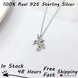Unicorn Crystal 925 Silver Necklace for Women Men