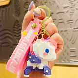 Cartoon Unicorn Keychain Building Block Pendant