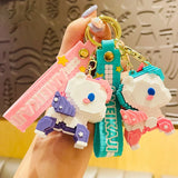 Cartoon Unicorn Keychain Building Block Pendant