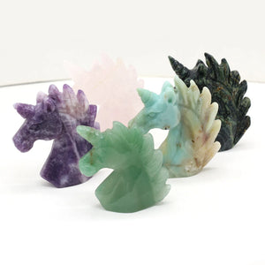 Unicorn Statue Natural Stones Home Decoration Healing Crystal Reiki Figurine