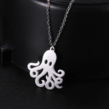 Sea Octopus Pendant Necklace Geometric Statement Jewelry Gift