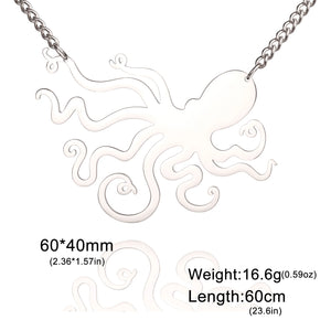 Sea Octopus Pendant Necklace Geometric Statement Jewelry Gift