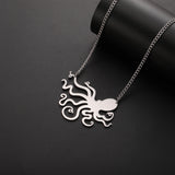 Sea Octopus Pendant Necklace Geometric Statement Jewelry Gift