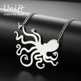 Sea Octopus Pendant Necklace Geometric Statement Jewelry Gift