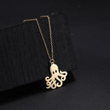 Sea Octopus Pendant Necklace Geometric Statement Jewelry Gift
