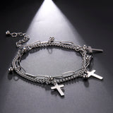 Star Moon Bracelets Stainless Steel Charm Beads Chain Bangle Kpop Jewelry
