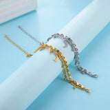 Star Moon Bracelets Stainless Steel Charm Beads Chain Bangle Kpop Jewelry