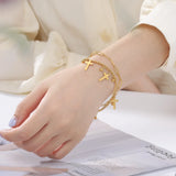 Star Moon Bracelets Stainless Steel Charm Beads Chain Bangle Kpop Jewelry
