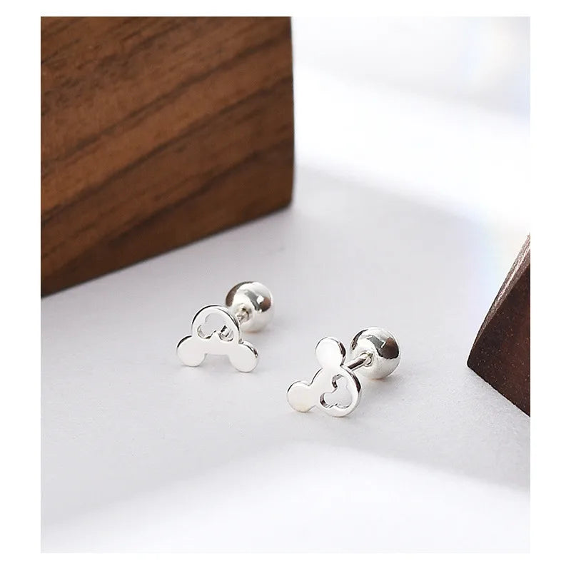Sterling Silver Mickey Small Stud Earrings for Women