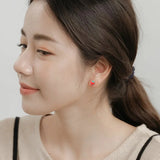 925 Silver Strawberry Stud Earrings for Women Girls
