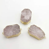 Pink Crystal Oval Pendant Double Buckle Jewelry