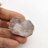 Pink Crystal Oval Pendant Double Buckle Jewelry